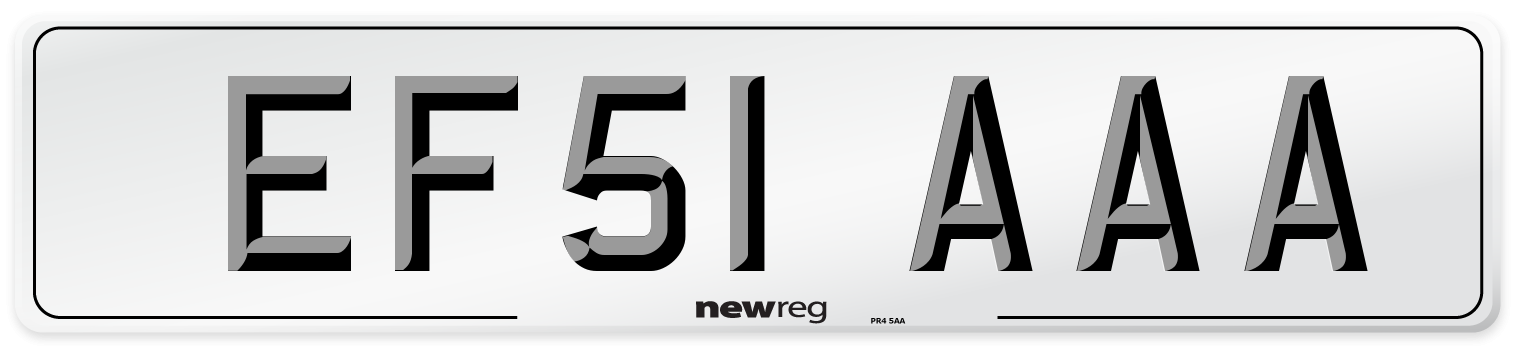 EF51 AAA Number Plate from New Reg